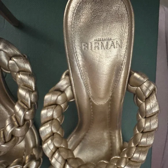 NWT ALEXANDRE BIRMANFrancis Braided Leather Mules Size 7.5